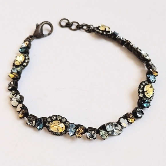 💙 Vintage Designer Sorrelli Fruit Salad AB Pastel Rhinestone Floral Bracelet
